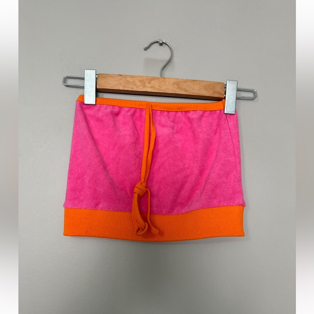 Vibrant Pink and Orange Women strapless top